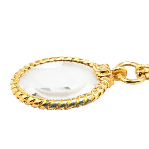 CHANEL CC Logo Twist Rope Loupe Double Chain Necklace 16" Gold Tone Auth - Picture 5 of 8